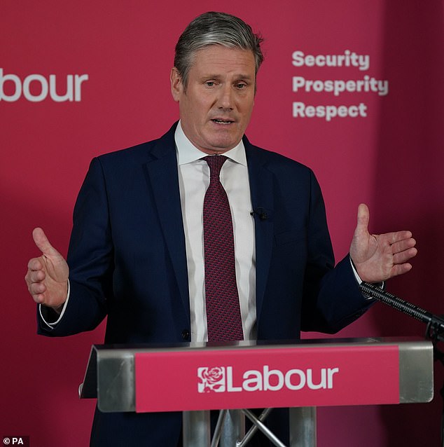 Starmer loyalists stressed that despite the 'fraught' relationship between the party and his deputy, Sir Keir's office was not trying to shift any blame on to Ms Rayner. Sir Keir pictured this week