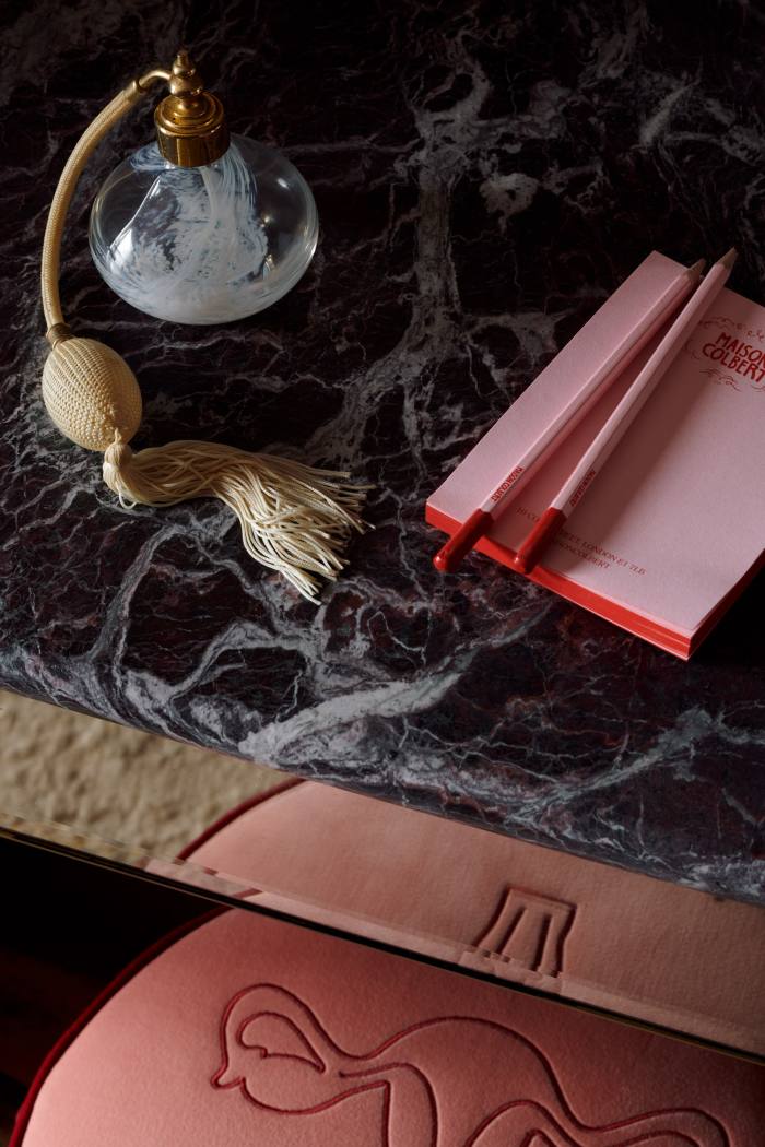 The dressing room with Charlotte Colbert’s Uterus stool