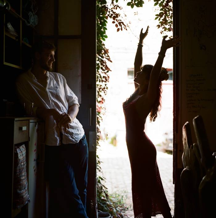 Artist Max Denison-Pender (left) with his muse India Leahy