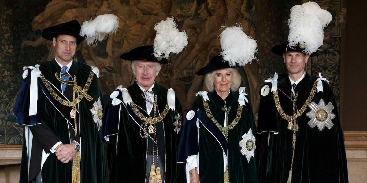 ​King Charles, Queen Camilla, Prince William and Prince Edward have posed for a new portrait to commemorate the Order of the Thistle ceremony