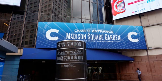 Entrance to Madison Square Garden in Manhattan, New York.