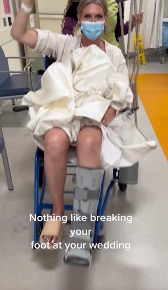 Pescitelli immediately knew she broke her foot when she crashed onto the dance floor but was laughing too hard to tell anyone.