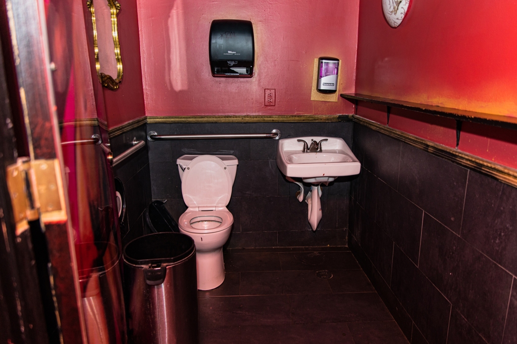 The bathroom at Madame X, whose size and dimensions Finkelstein claimed would not allow for handicap access. But he got the measurements of the bathroom wrong. The case was finally tossed on a technicality — after three years.
